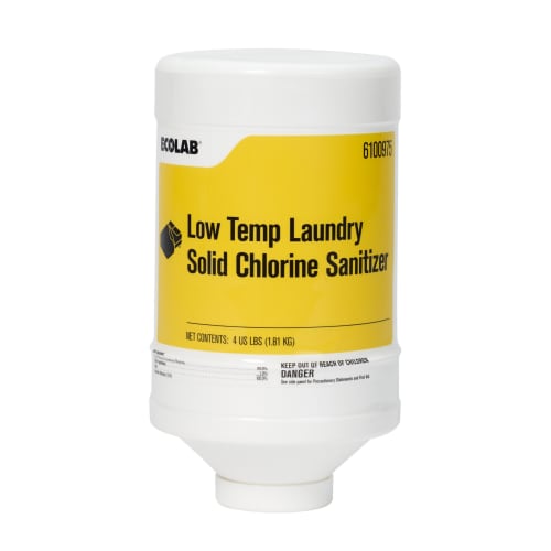 Ecolab® Low-Temp Laundry Solid Chlorine Sanitizer/Destainer, 4lb, #6100975